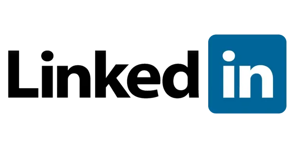 Linkedin logo in black and white color