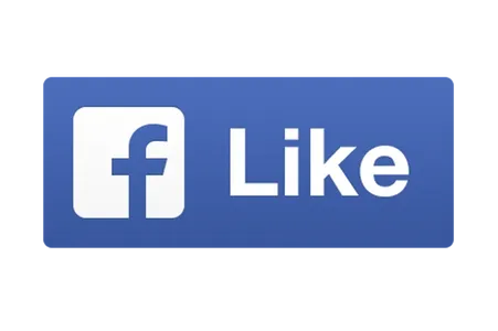 Facebook logo in blue color with Like button