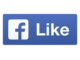Facebook logo in blue color with Like button